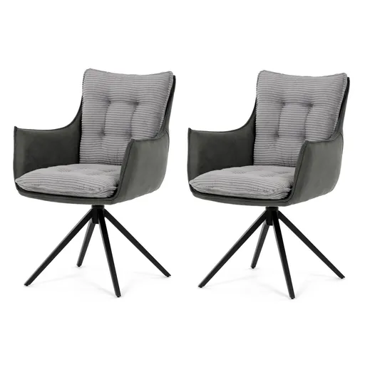 Set de scaune de sufragerie cu mecanism deîntoarcere DCH-D1345 GREY2, 2 buc.