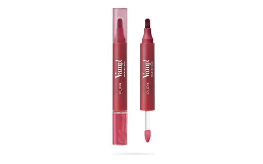 PUPA Milano Fix și luciu de buze cu ulei 2in1 Vamp! (Marker Duo) 4 ml 005 Cherry Granita