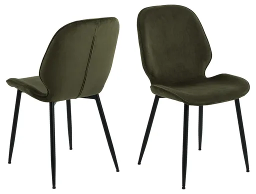 Scaun Femke, Actona, 47.5x57.5x85 cm, tesatura corduroy/otel, verde olive