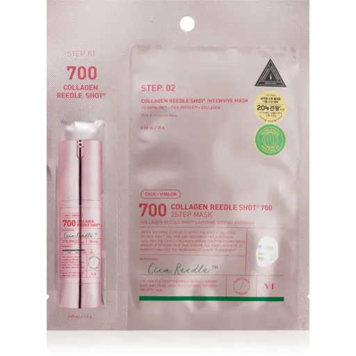 VT Cosmetics Collagen Reedle Shot 700 2-Step Mask masca cu efect de lifting si fermitate pentru tratarea tenului în două faze 28.5 g