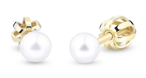 Cutie Jewellery Cercei din aur galben cu perle Z3003/4 0,4 cm