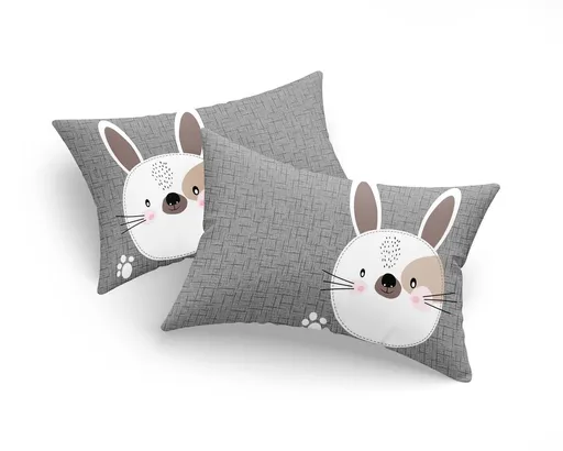 Set 2 fete de perna, L'essentiel Maison, Tavşancık, 65% bumbac/35% poliester, Maro deschis / Gri / Roz