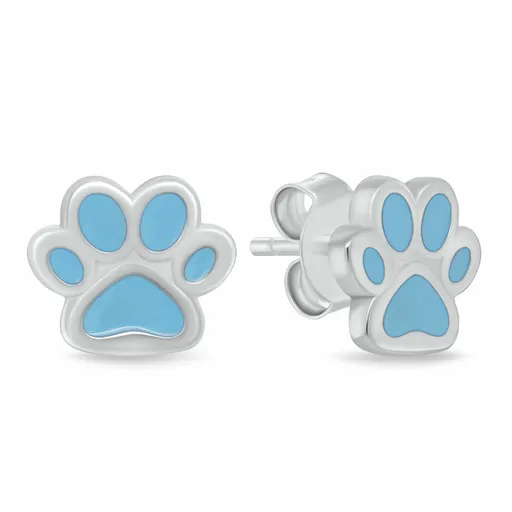 Brilio Silver Cercei drăguți din argint Lăbuță albastră deschis EA1213WLB