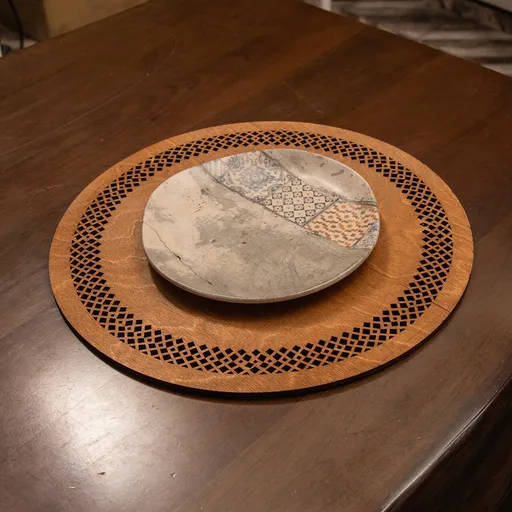 Set de covorașe de masă din lemn, Hermia, 790PYN1138, Dimensiune: 36 x 36 cm (4 bucăți), Maro