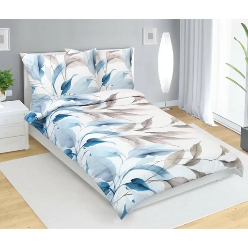 Bellatex Lenjerie de pat din satin Podzimalbastru, 140 x 200 cm, 70 x 90 cm, 140 x 200 cm, 70 x 90 cm