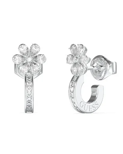 Guess Cercei semicirculari din oțel cu flori Lily JUBE05110JWRHT/U