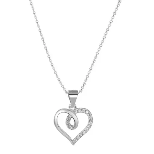 Beneto Colier din argint cu inimioară AGS495/47 (lănțișor, pandantiv)