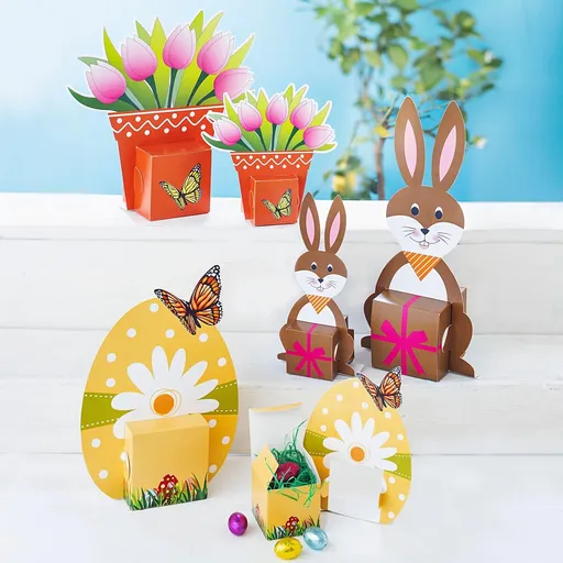 Cutii cadou Paște Fericit, set 6 bucăți