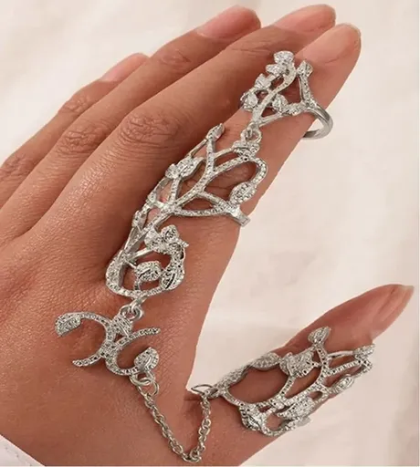 Inel Argintiu pentru Poze Manichiura, Flower  Design - 13164889