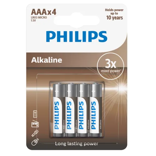 Philips Baterii AAA Entry Alkaline, 4 buc.
