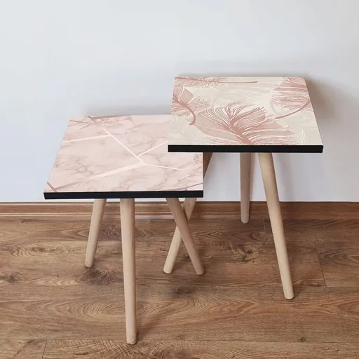 Set masute 2 piese, Hanah Home, 2Shp445, Bej / Crem