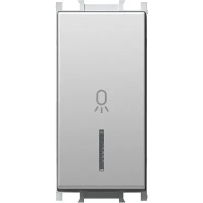 Modul Buton cu LED Simplu 1M 16A IP20 Argintiu, TEM Modul TEM-SM11ESIN02-U