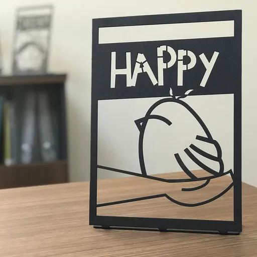 Decoratiune, Happy Pod, 20x30 cm, Metal, Negru
