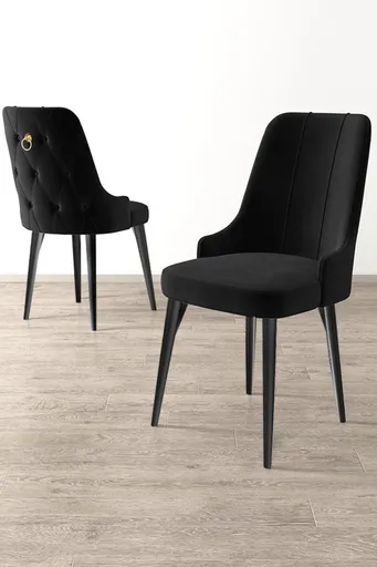 Set scaune 2 piese, Hanah Home, Newa, Negru