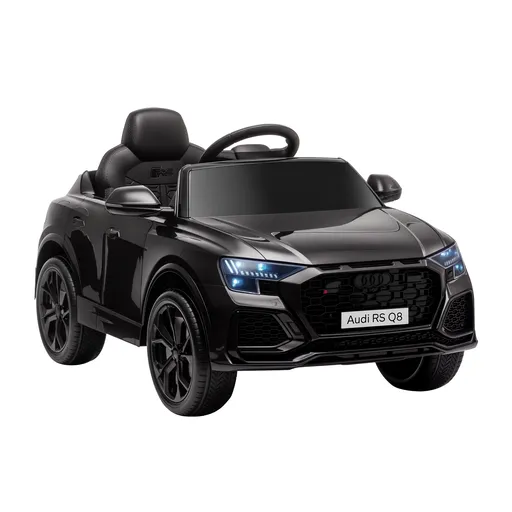 HOMCOM Mașină electrică pentru copii sub licență Audi RS Q8, vehicul electric cu telecomandă, MP3, USB, Bluetooth, negru | Aosom Romania