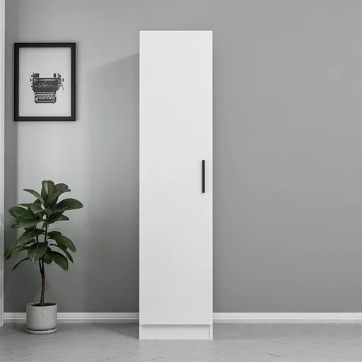 Dulap pentru haine, Hanah Home, Kale Raflı 210, 45x210x52 cm, Alb