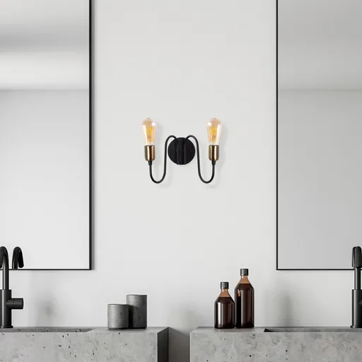 Aplica de perete, Opviq, 942FLG1305, Negru/Maro antic