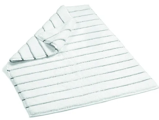 Covoras de baie, L'essentiel Maison, Striped Terry, 60x90 cm, Bumbac, Alb / Gri închis