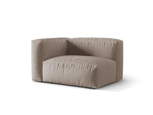 Modul stanga pentru canapea, 1 loc, Martina-169, Micadoni Home, 121x106x75 cm, tesatura structurata catifelata, bej inchis