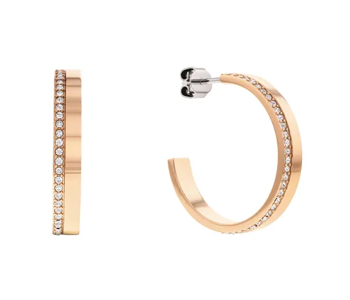 Calvin Klein Cercei placați cu aur roz cu cristale Minimal Linear 35000165