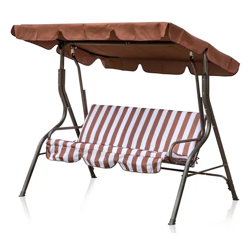 Balansoar de grădină Happy Green Panama Brown Lines, 110 x 170 x 153 cm