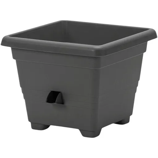 Ghiveci cu auto-irigare Plastia Bergamot gri,30 x 30 cm, antracit, 30 x 30 cm