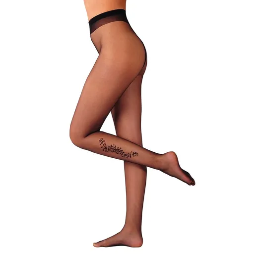 Set de 2 colanți, motiv tatuaj cu flori