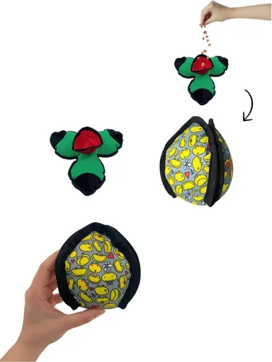 Jucărie pentru câini, Paws & Whiskers, Havhav 1002, Poliester, Verde / Galben / Negru