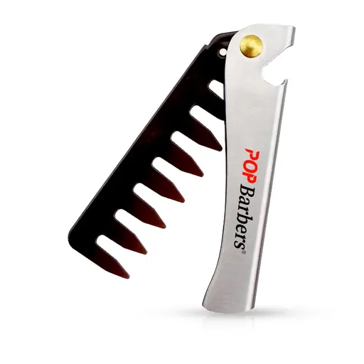 Pieptene pentru Aranjat - Stil Briceag POP BARBERS - Argintiu