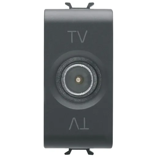 Priza tv de trecere 1 modul Gewiss Chorus GW12362,negru satin