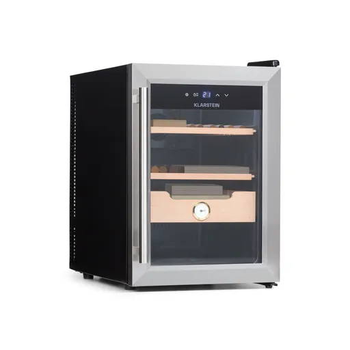 Klarstein El Presidente 37, Humidor pentru trabucuri, 37L,   2 sertare, 1 compartiment din lemn de cedru