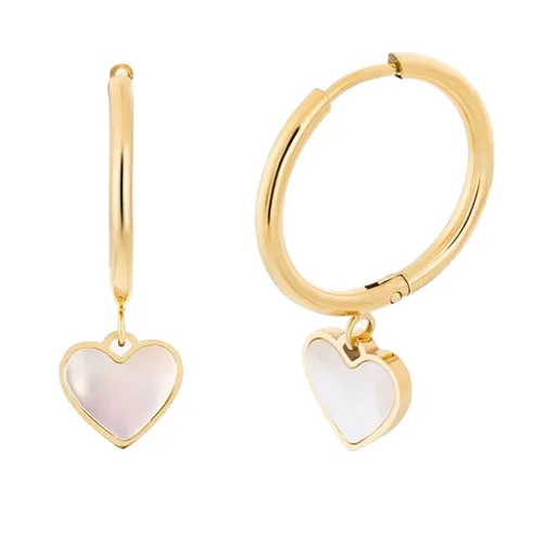 Preciosa Cercei placați cu aur cu sidef Mother of Pearl Heart 7491Y01