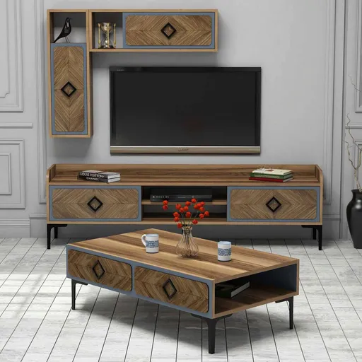 Set mobilier living, Hanah Home, Samba, Nuc / Albastru