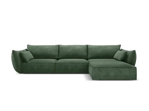 Coltar dreapta 4 locuri, Kaelle, Micadoni Home, BL, 308x171x85 cm, poliester chenille, verde bottle