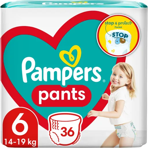 Pampers Pants Size 6 scutece de unică folosință tip chiloțel 13-19 kg 36 buc
