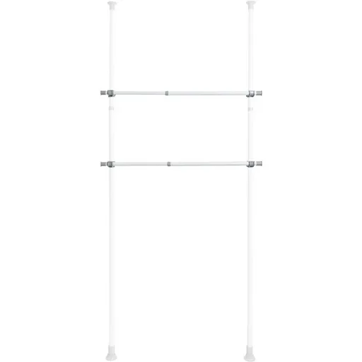 Wenko Set de 2 bare telescopice orizontaleHerkules, alb, alb