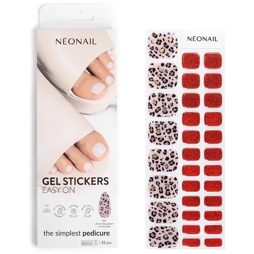 NEONAIL Easy On Gel Stickers folii autocolante pentru unghii cu utilizarea lămpii UV/LED culoare P01 32 buc