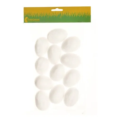 Set de ouă din polistiren, înălțime 6 cm, 12bucăți în ambalaj