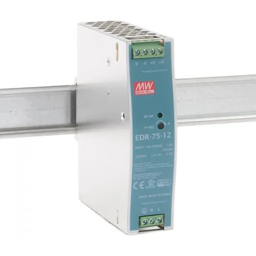 Sursa AC/DC 12V/6.3A pentru sina DIN MeanWell EDR-75-12