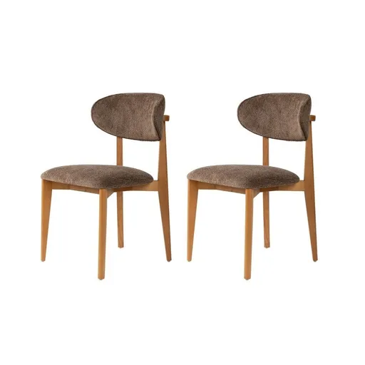 Set de scaune de sufragerie Lionte Brown and DarkOak, 2 buc., maro