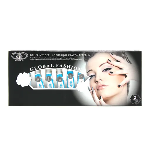 Set 12 Gel Vopsea in Tub, Global Fashion, D02, 5g, Negru, TPO Free