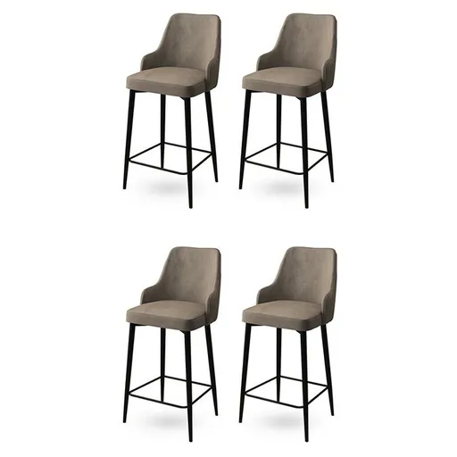 Set de scaune de bar Enox Black, 4 buc., negru, 4 buc