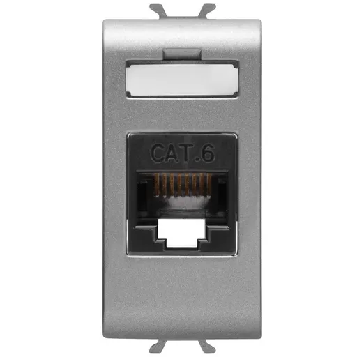 Priza de date RJ45 1 modul CAT.6 UTP Gewiss Chorus GW14423, titan