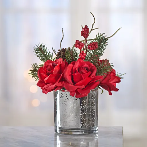 Aranjament de trandafiri în sticlă