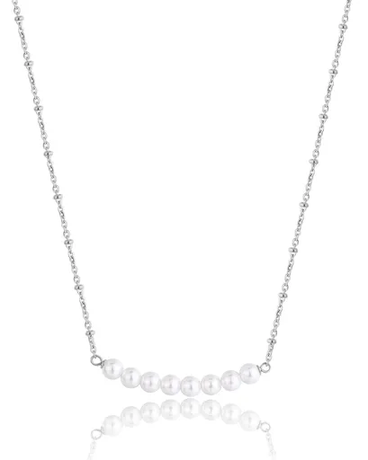 S'Agapõ Colier elegant din oțel cu perle artificiale Wisdom SWI10