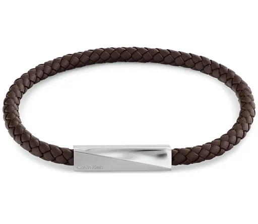 Calvin Klein Brățară atemporală din piele pentru bărbați Iconic Id 35100064