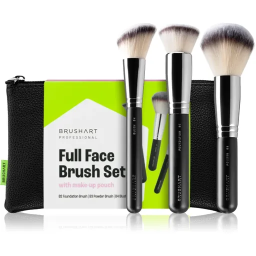 BrushArt Professional Full Face brush set with makeup pouch set de pensule cu geantă Black