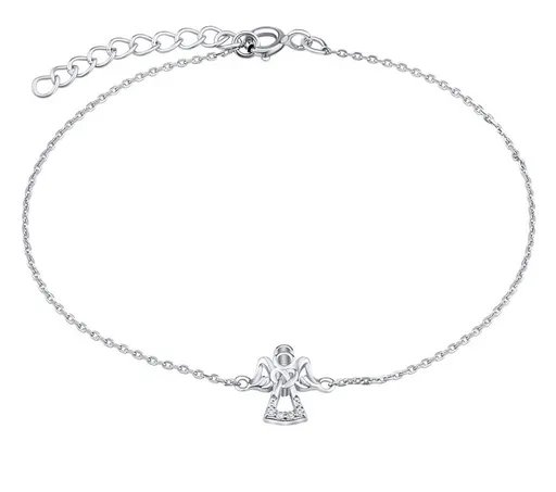 Silvego Brățară delicată din argint Îngeraș cu zirconii transparenți MW2233B