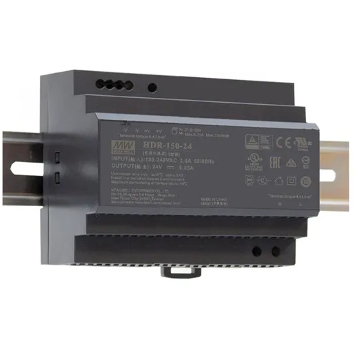 Sursa de alimentare Mean Well HDR-150-24, 24V, 6.25A, montare pe sina DIN