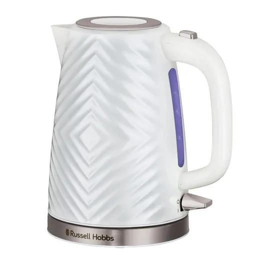 Cana electrica Russell Hobbs 26381-70, 2400 W, 1.7 L, Fierbere rapida, 3D Design, Alb